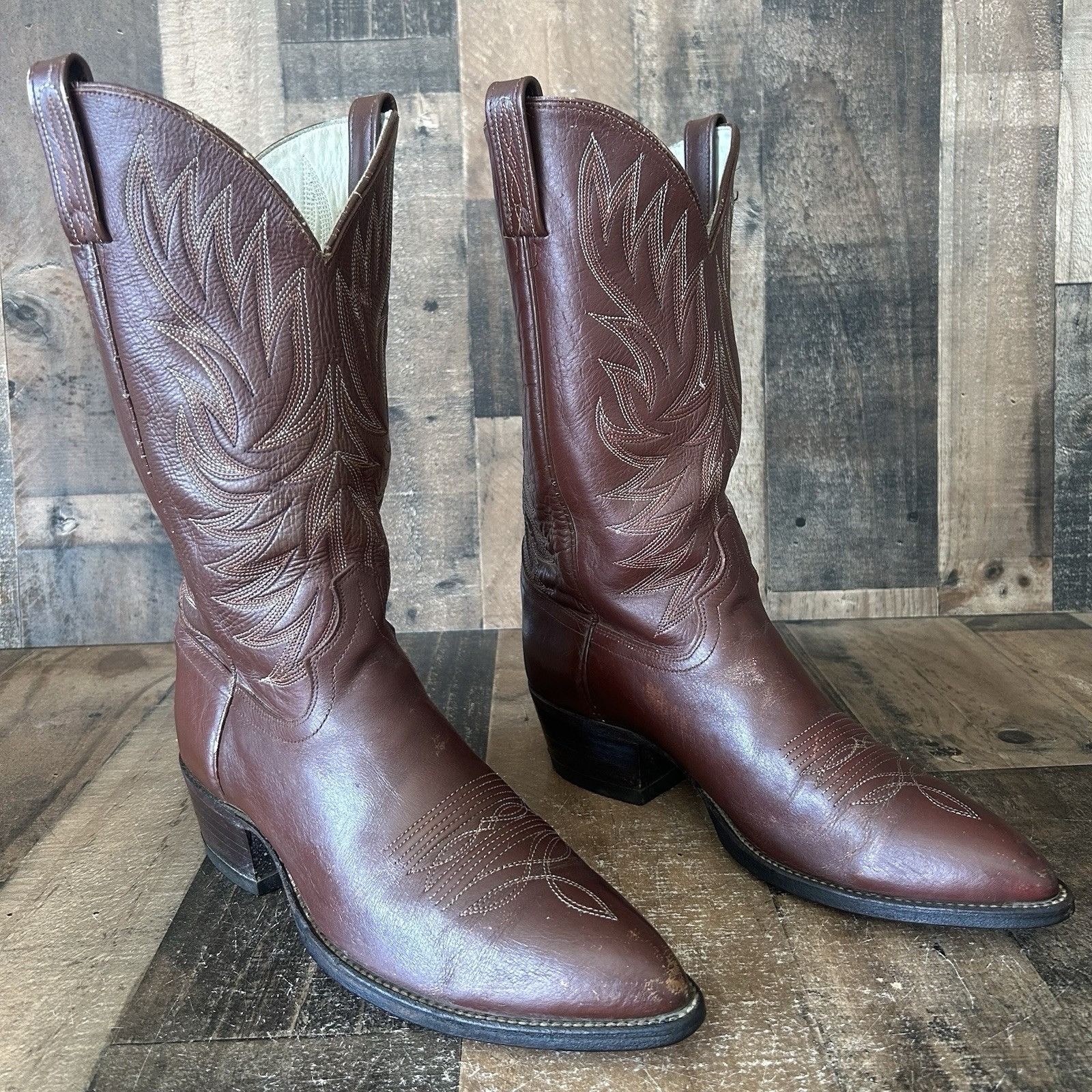 Dan Post Dan Post Vintage Classic Brown Western Cowboy Boots Mens 12 Size US 12 / EU 45 - 3 Thumbnail