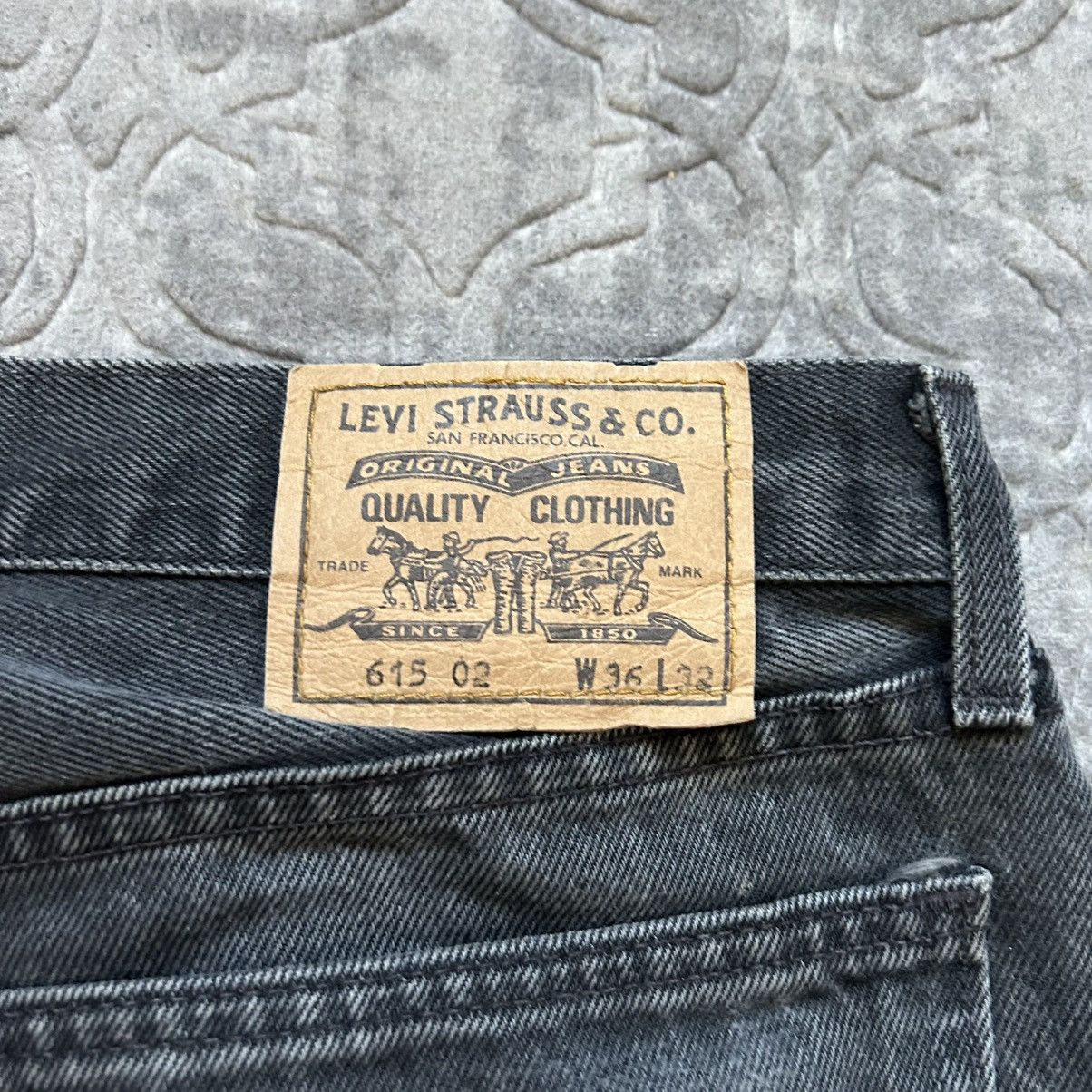Levi's × Vintage 90s Levi's 615 denim jeans washed black flared Size US 34 / EU 50 - 3 Thumbnail