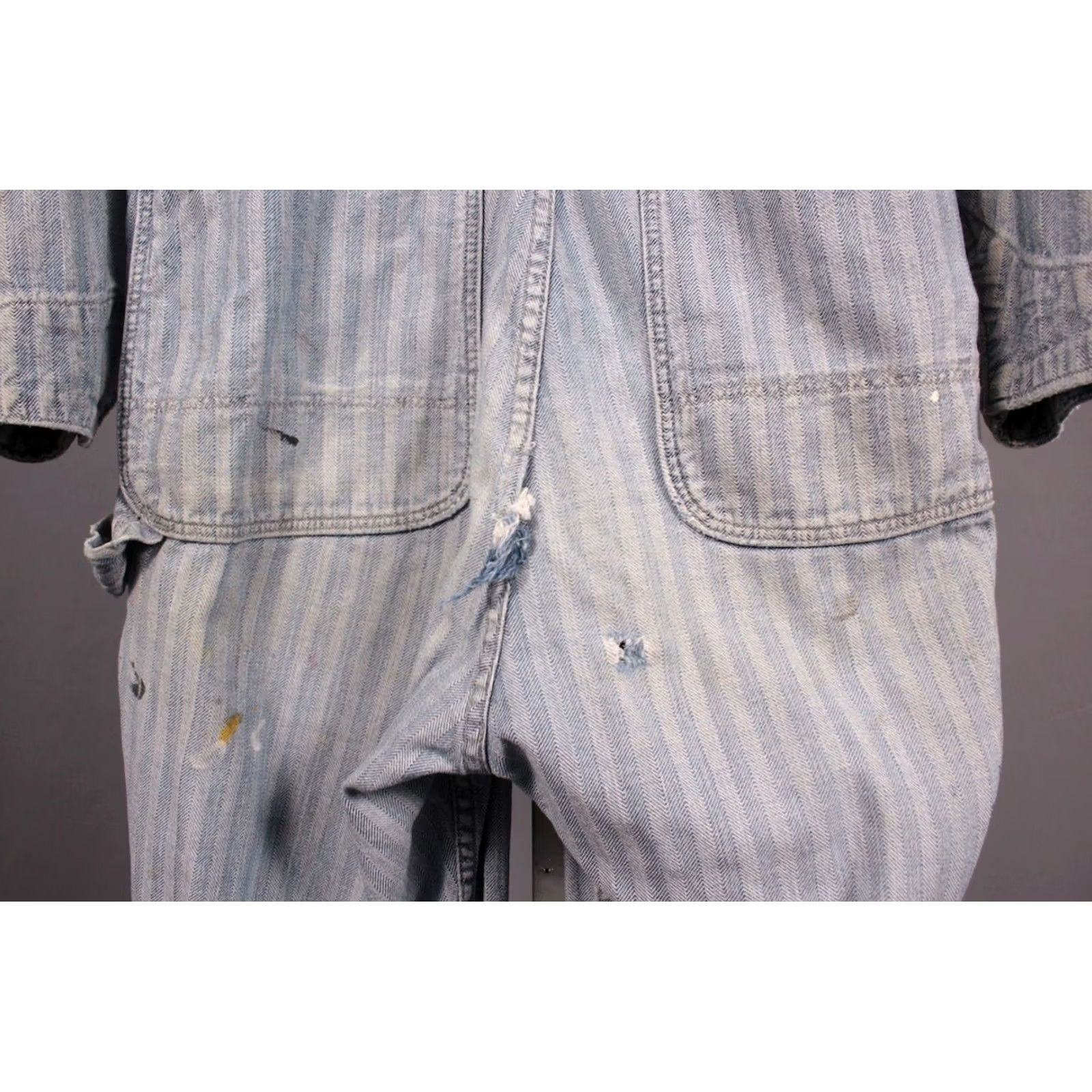 Vintage VINTAGE Blue Bell 50s HBT Coveralls 40 Short Striped Jumpsuit Mens Size US 35 - 4 Thumbnail