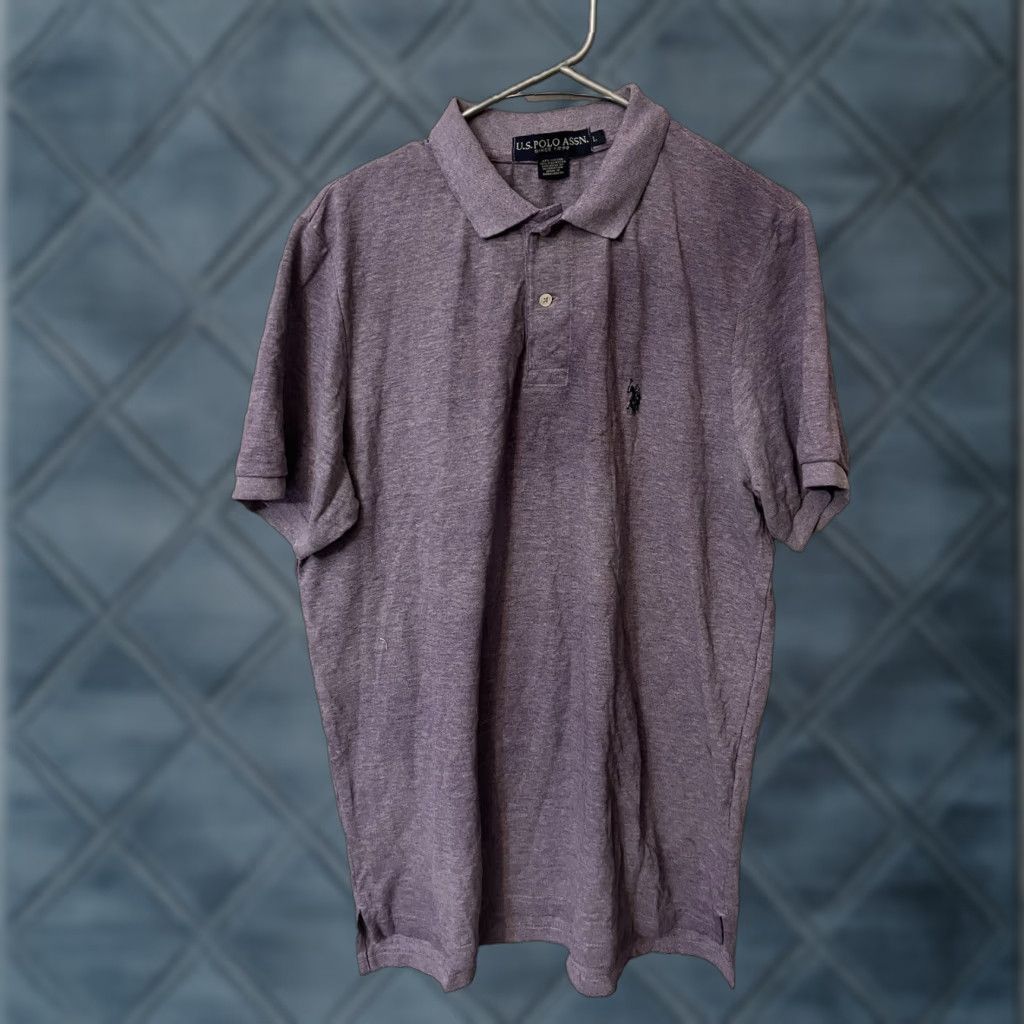 Vintage US Polo Assn. Purple W/ logo Short Sleeve Collared Shirt Size Large Size US L / EU 52-54 / 3 - 1 Thumbnail