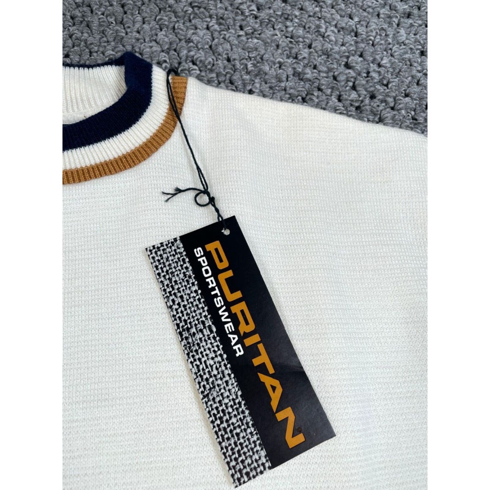 Vintage VINTAGE Puritan Crewneck Sweater Adult Large Ivory Chunky-Knit 80s Mens Size US L / EU 52-54 / 3 - 4 Thumbnail