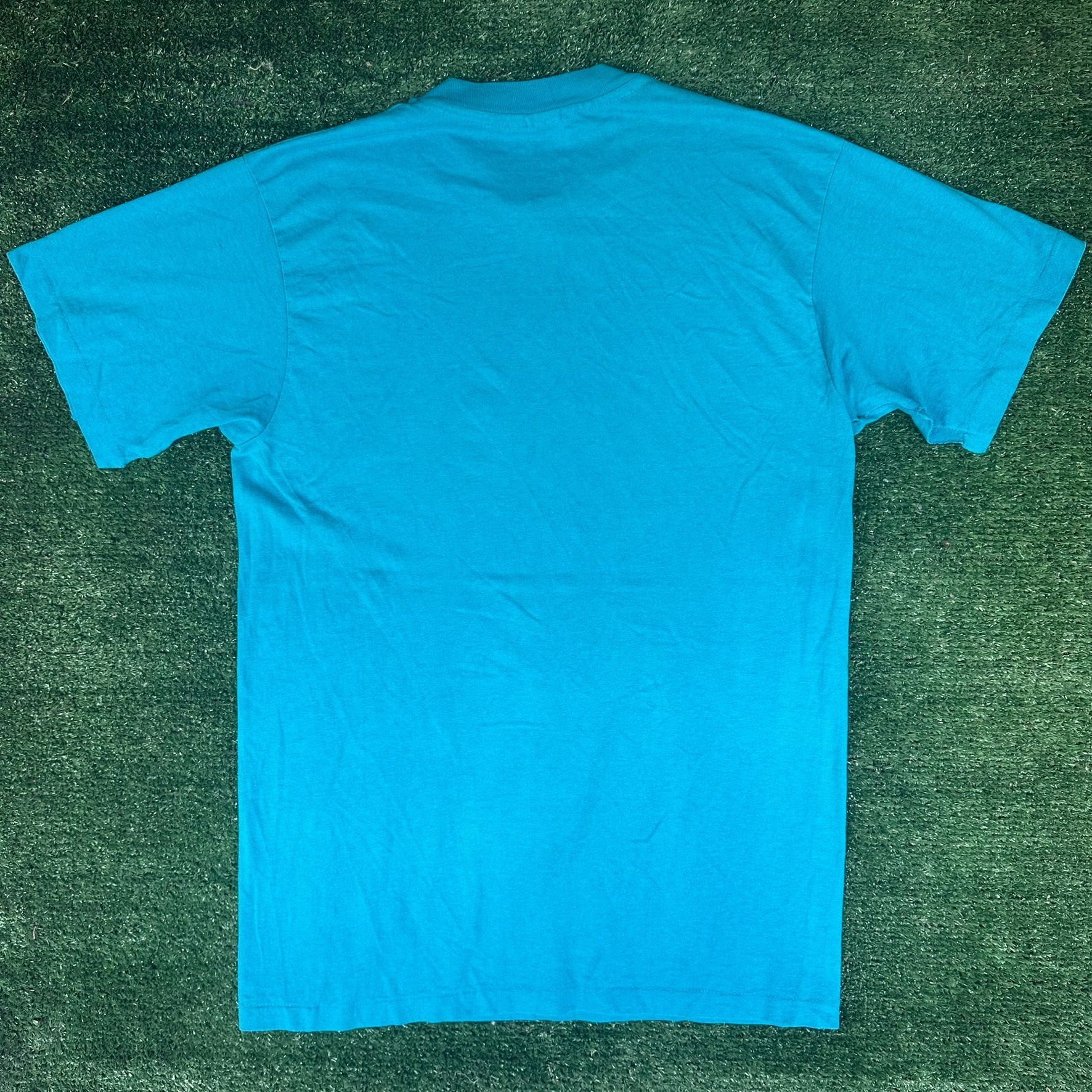 Hanes Vintage 80s Massachusetts Bodybuilding Gym T-Shirt Blue M Si Size US M / EU 48-50 / 2 - 5 Thumbnail