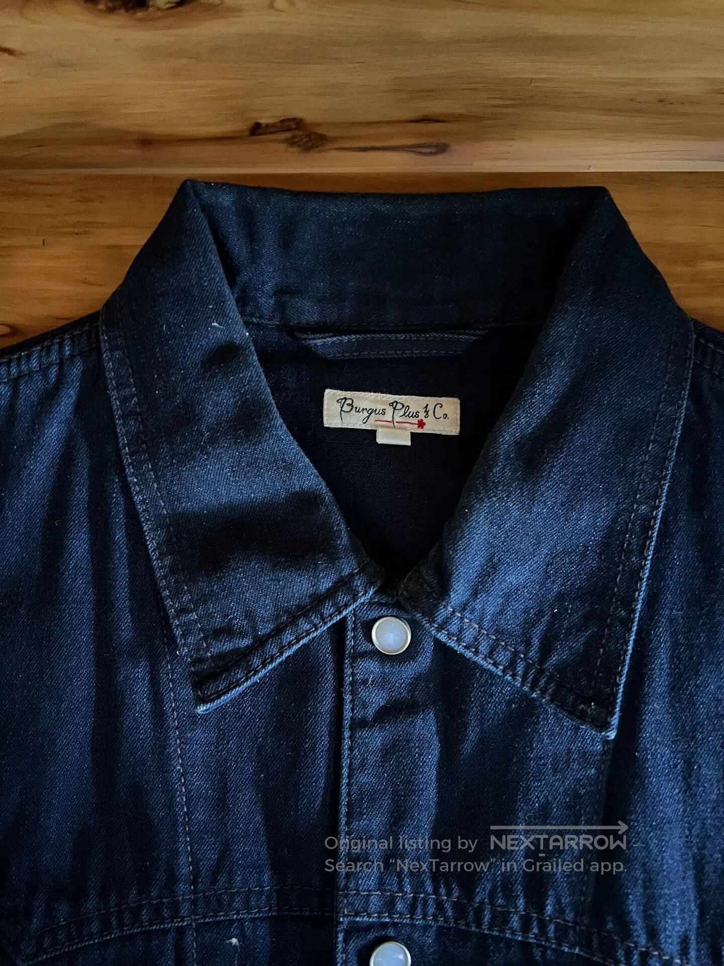 Burgus Plus blue dyed work jacket with gem buttons. Size US S / EU 44-46 / 1 - 9 Thumbnail