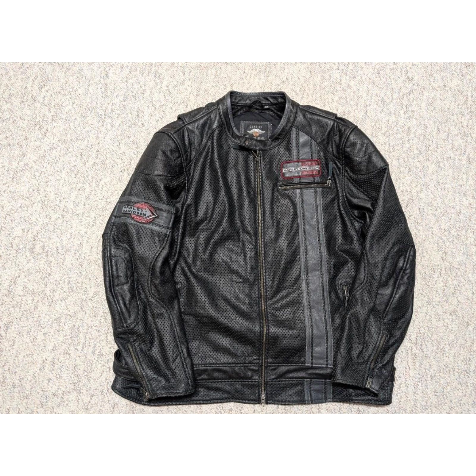 Harley Davidson Harley-Davidson Leather Jacket Motorcycle 5XL Black Cafe Racer Perforated Leather Mens Jacket 58-60 5XL Size US XXL / EU 58 / 5 - 2 Thumbnail