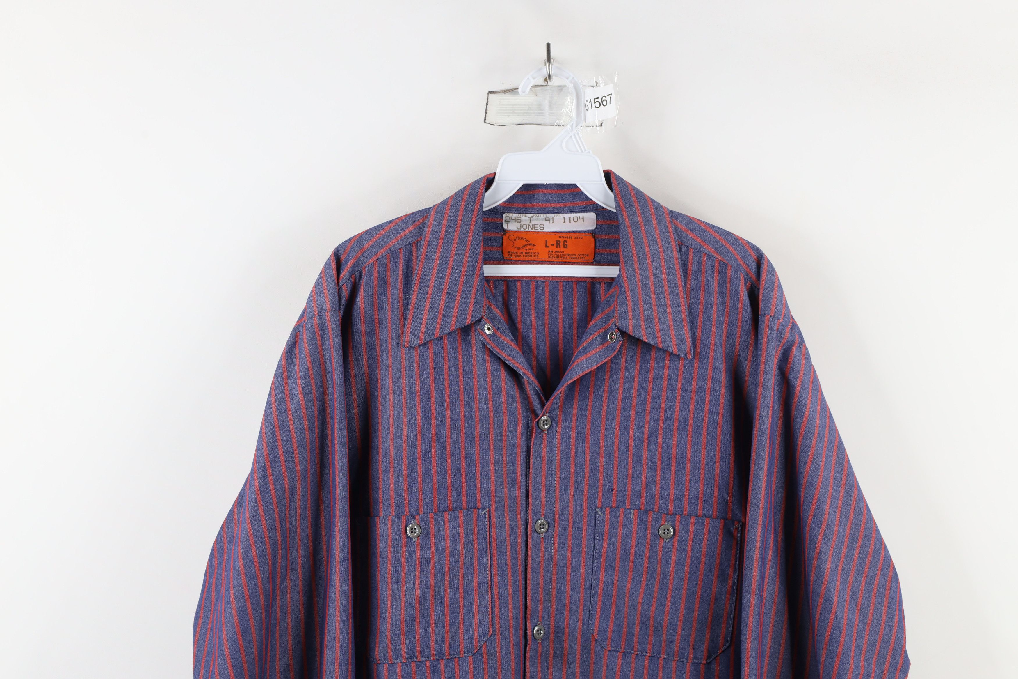 Vintage Vintage 90s Streetwear Workwear Mechanic Button Shirt Size US L / EU 52-54 / 3 - 2 Thumbnail