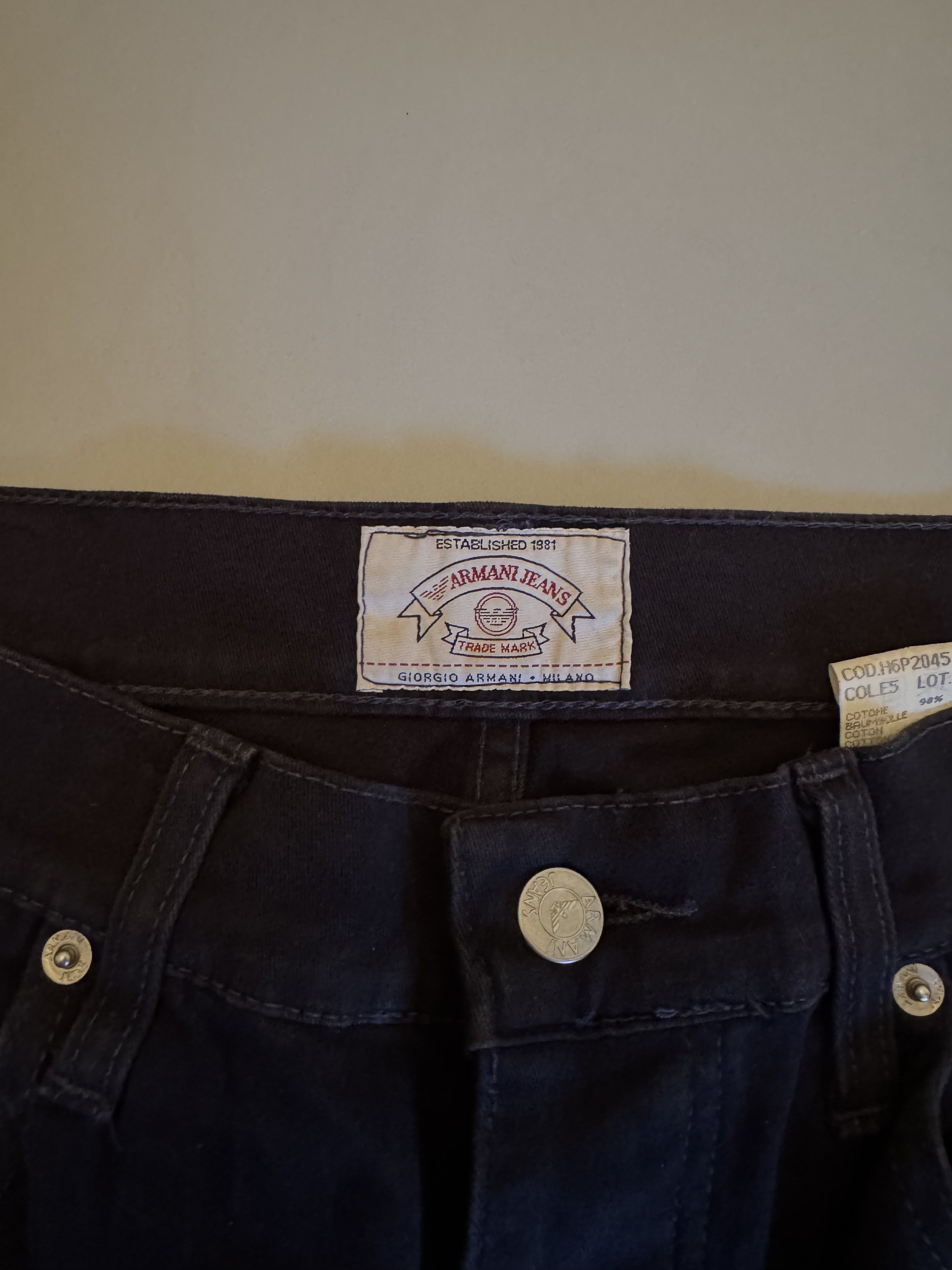 Giorgio Armani Vintage 90s Giorgio Armani Black Denim Jeans Size US 33 - 6 Thumbnail