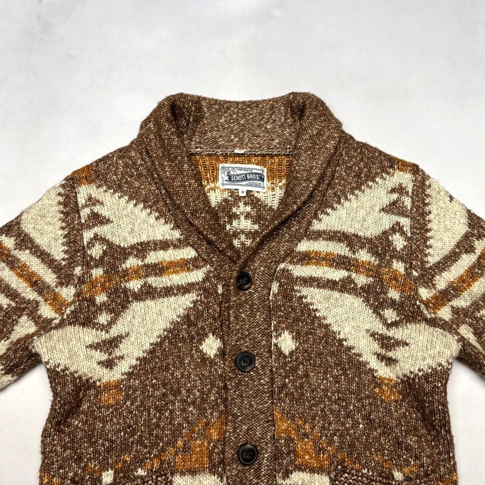 Schott Schott Southwestern Motif Yak Wool Shawl Collar Cardigan Sweater M Men's Size US M / EU 48-50 / 2 - 2 Thumbnail