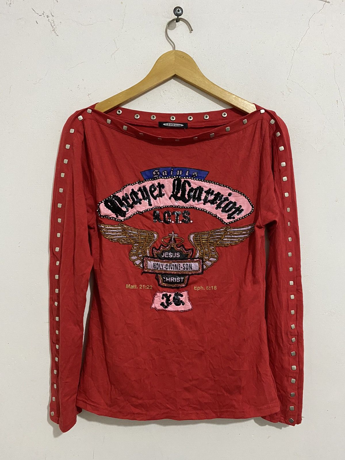 Vintage Japanese studed styled longsleeve kmrii AA0092 Size US S / EU 44-46 / 1 - 1 Thumbnail