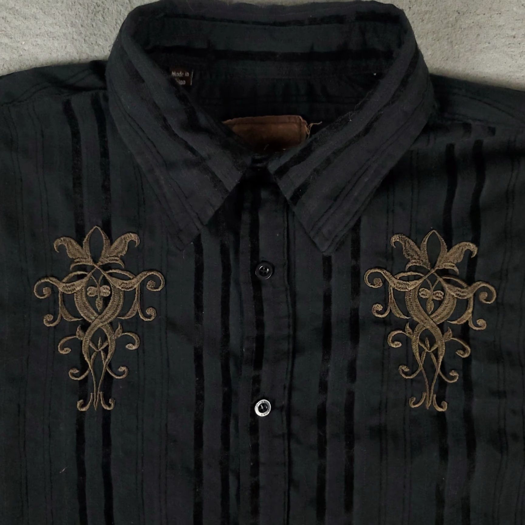 Roar Roar Shirt Mens XL Black Striped Button-Up Long Sleeve Casual Business Formal Workwear Shirt Size US XL / EU 56 / 4 - 2 Thumbnail