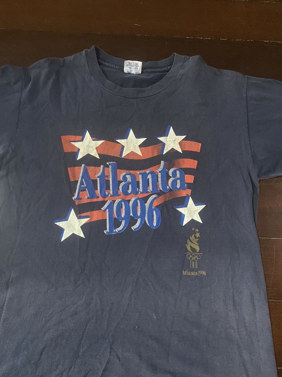 USA Olympics × Vintage VTG 90s ATLANTA OLYMPICS TEE SUN FADED Size US L / EU 52-54 / 3 - 3 Thumbnail
