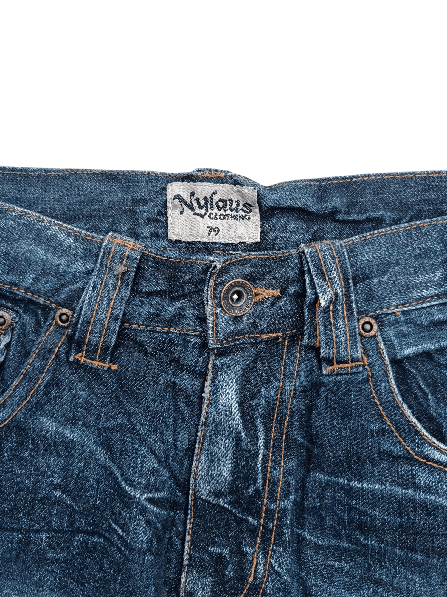 Japanese Brand FLARED NYLAUS WHISKERS JEANS VERY RARE Size US 31 - 13 Thumbnail