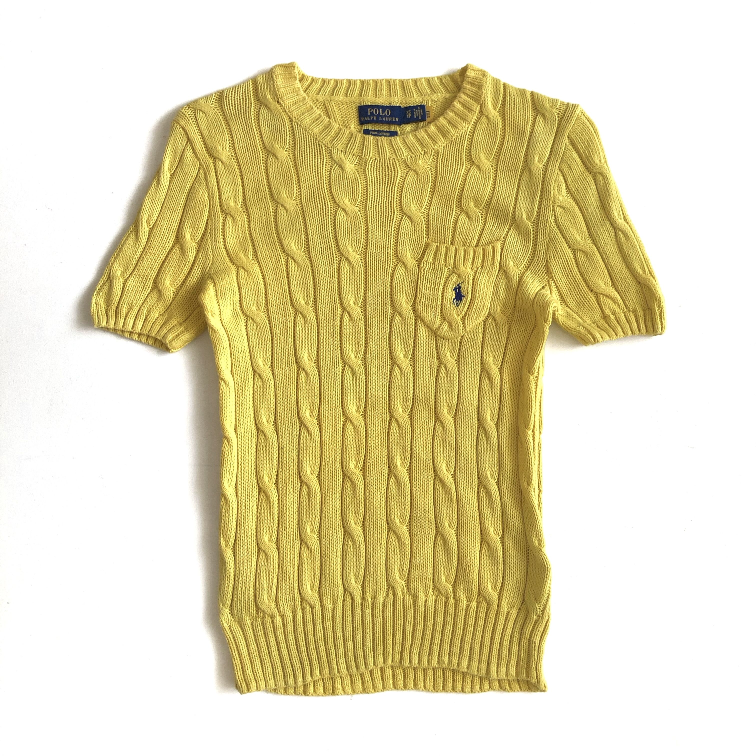 Polo Ralph Lauren CABLE-KNIT COTTON SHORT SLEEVES JUMPER Size XXS / US 00 / IT 34 - 5 Thumbnail