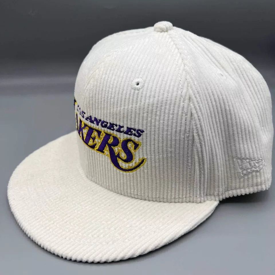 New Era Los Angeles LA Lakers Hat Men Corduroy Snap Back Cap New Size ONE SIZE - 8 Thumbnail