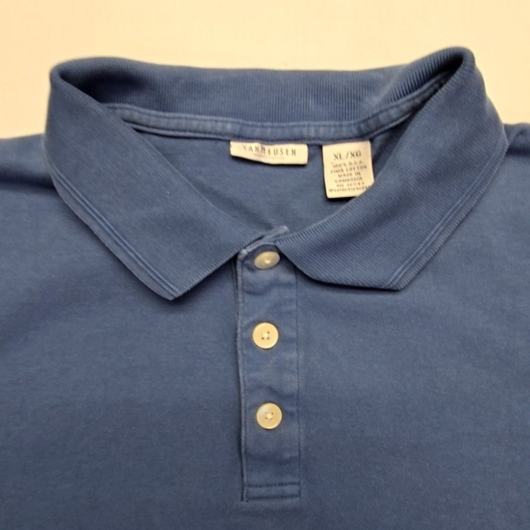 Van Heusen × Vintage Vintage Van Heusen Classic Polo Shirt XL Blue Shirt 2000s Size XL / US 12-14 / IT 48-50 - 5 Thumbnail