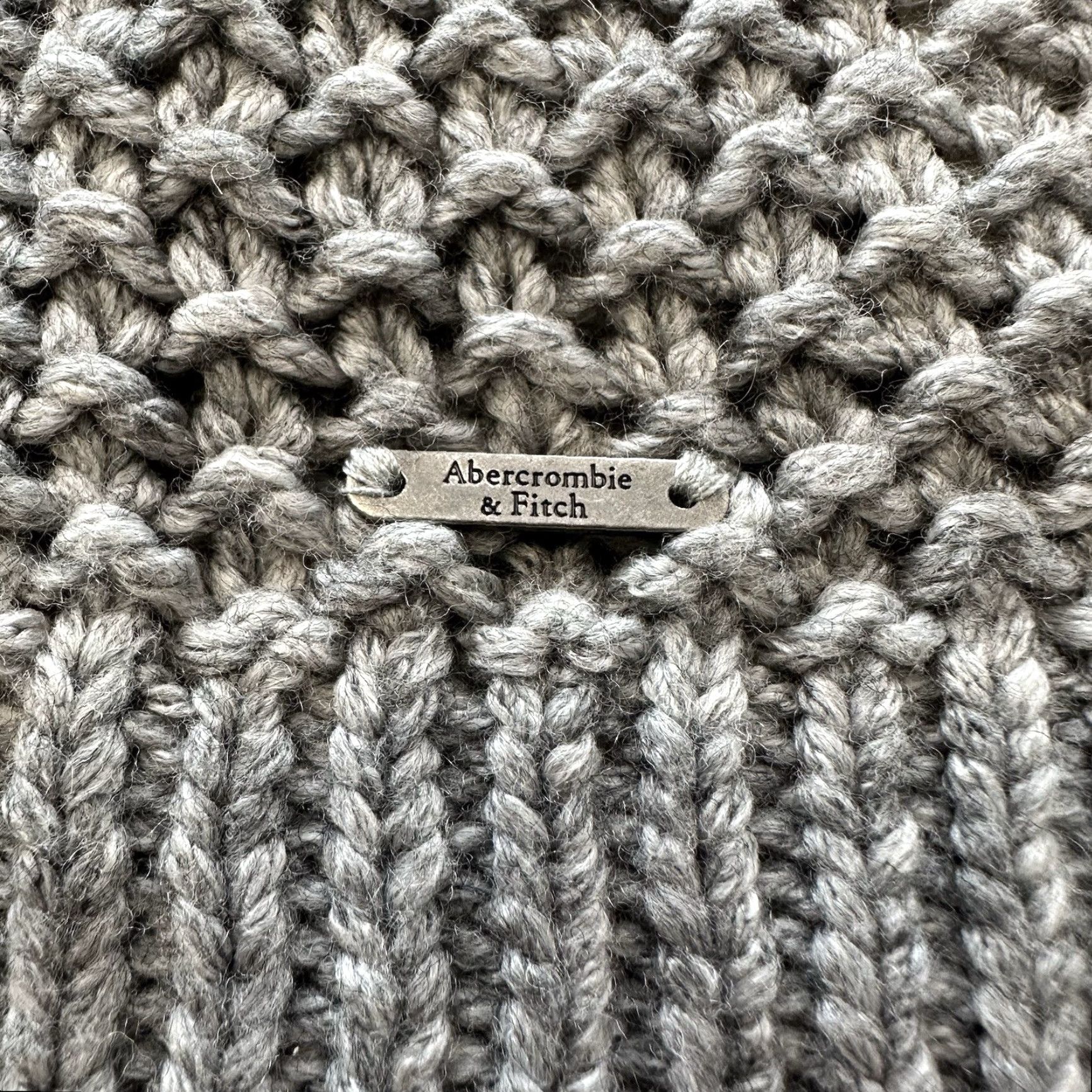 Abercrombie & Fitch Abercrombie & Fitch Sweater Womens XS Cable-Knit Long Sleeve Grey Size XS / US 0-2 / IT 36-38 - 2 Thumbnail