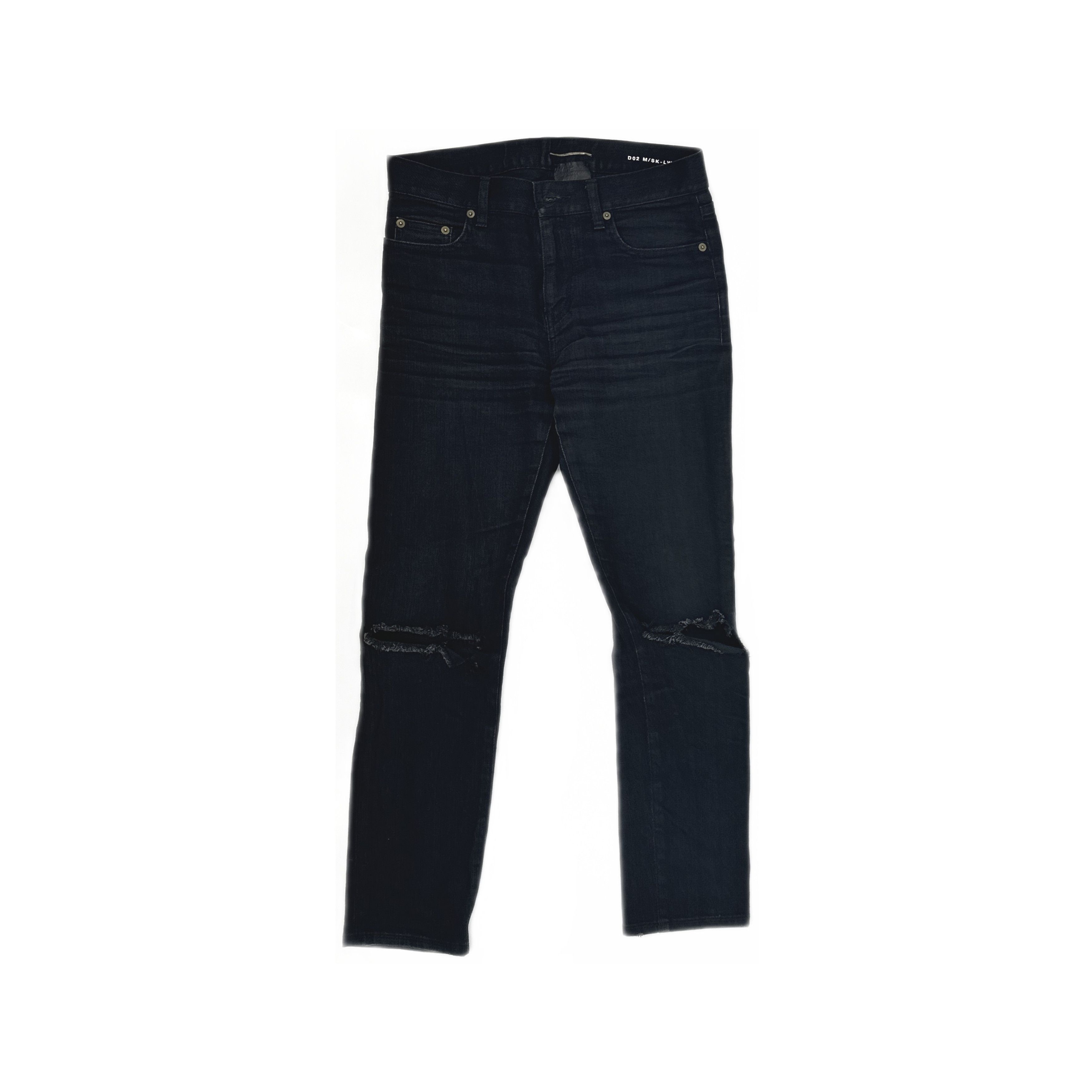 Saint Laurent Paris SLP FW14 D02 Distressed Denim Crash Jeans