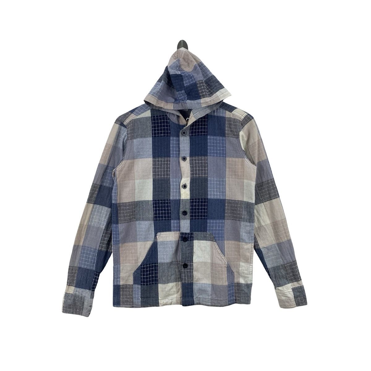 Vintage Vintage SNAFF UNION Made Patchwork Plaid Hooded Jacket Size US S / EU 44-46 / 1 - 1 Thumbnail