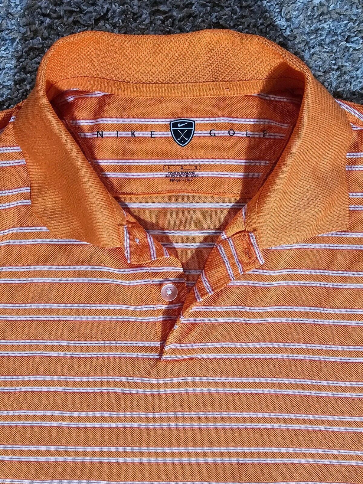 Nike Broadlands Golf Club Nike Polo shirt large orange striped Size US L / EU 52-54 / 3 - 2 Thumbnail