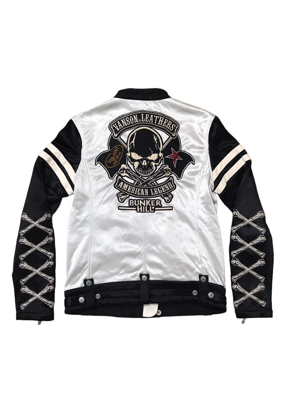 Japanese Brand × Mastermind Japan × Vanson Leathers Vanson Leather Embroidery Skull Biker Jacket Size US M / EU 48-50 / 2 - 1 Thumbnail
