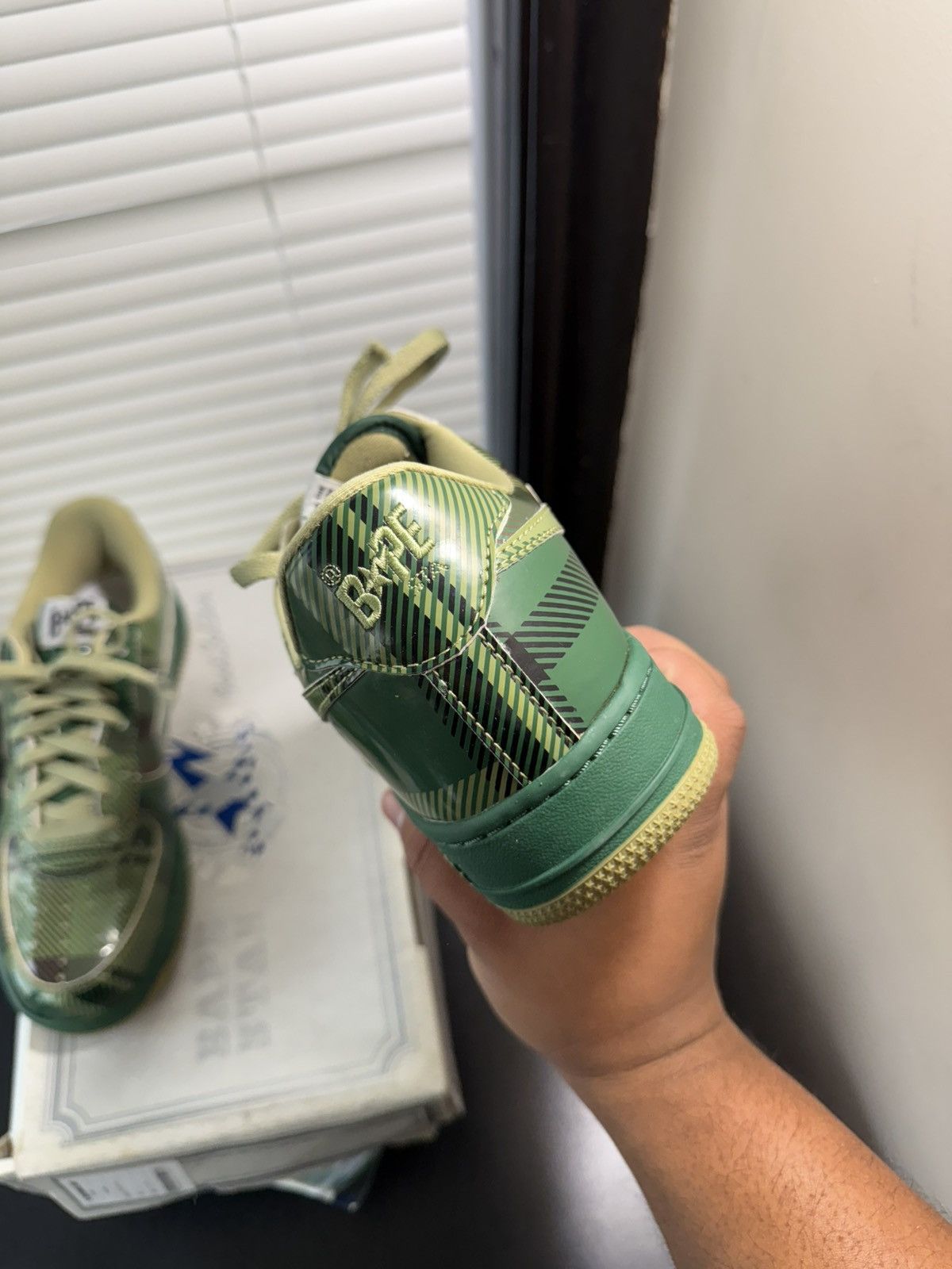 Bape Bapesta Green Check Shoes Size 9 Size US 9 / EU 42 - 4 Thumbnail