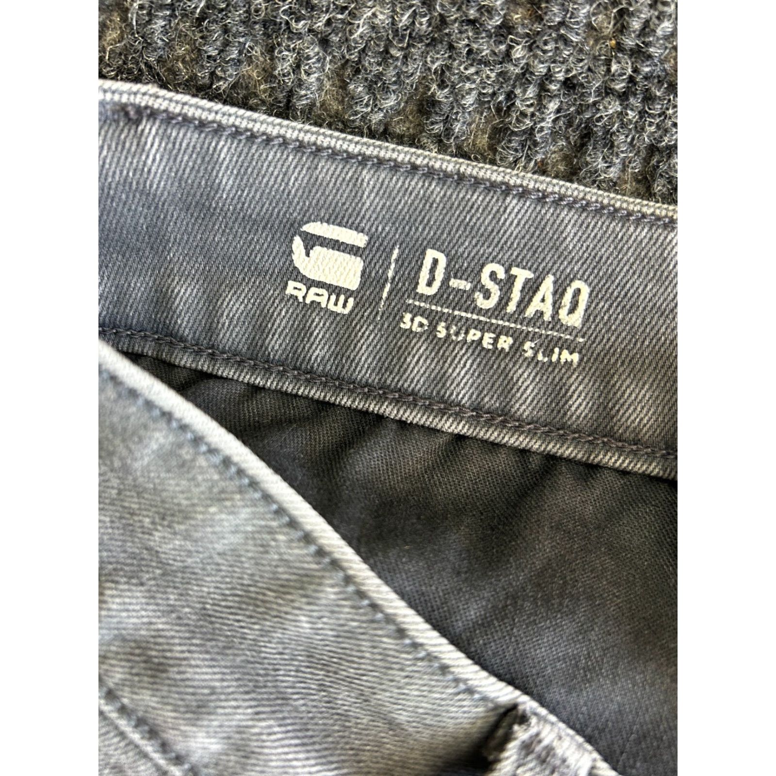 G-Star G-Star Raw D-Staq Jeans 3D Super Slim Denim 30 x 36 Gray Distressed Moto Pockets Mens Size US 30 / EU 46 - 3 Thumbnail