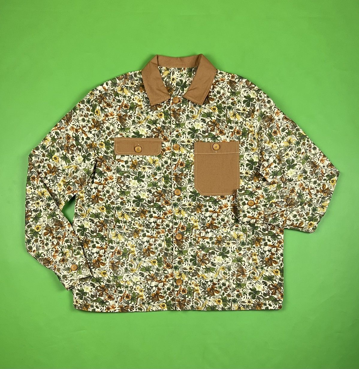 image of Ts S Ts(S) Takuji Suzuki Floral Pattern Light Workwear Jacket, Men's (Size Large)