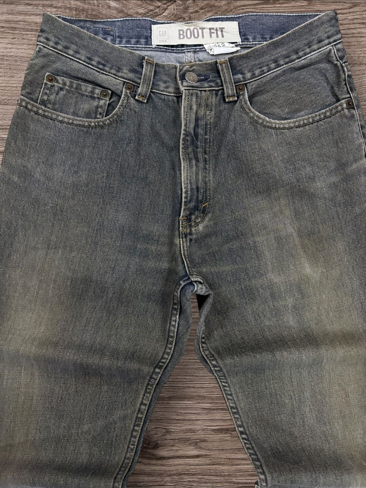 Gap Y2K GAP Bootcut Mud Washed Grunge Jeans Size US 30 / EU 46 - 5 Thumbnail