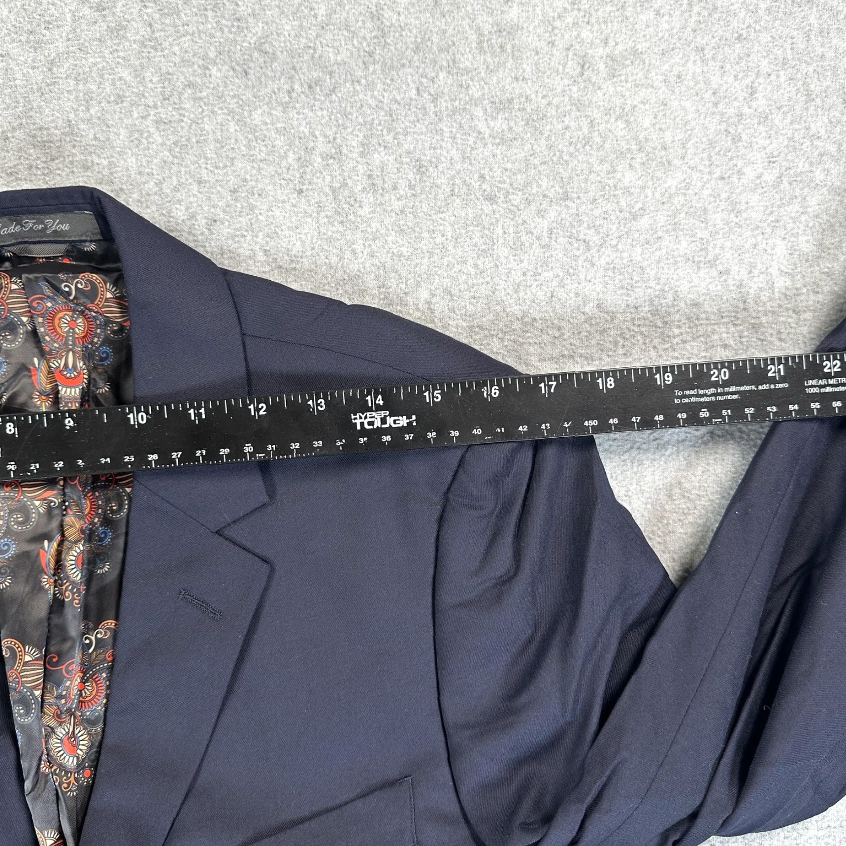 Vintage Indochino Blazer Sport Coat Mens 42 Blue Wool Cashmere Two Button Suit Jacket Size 42R - 4 Thumbnail