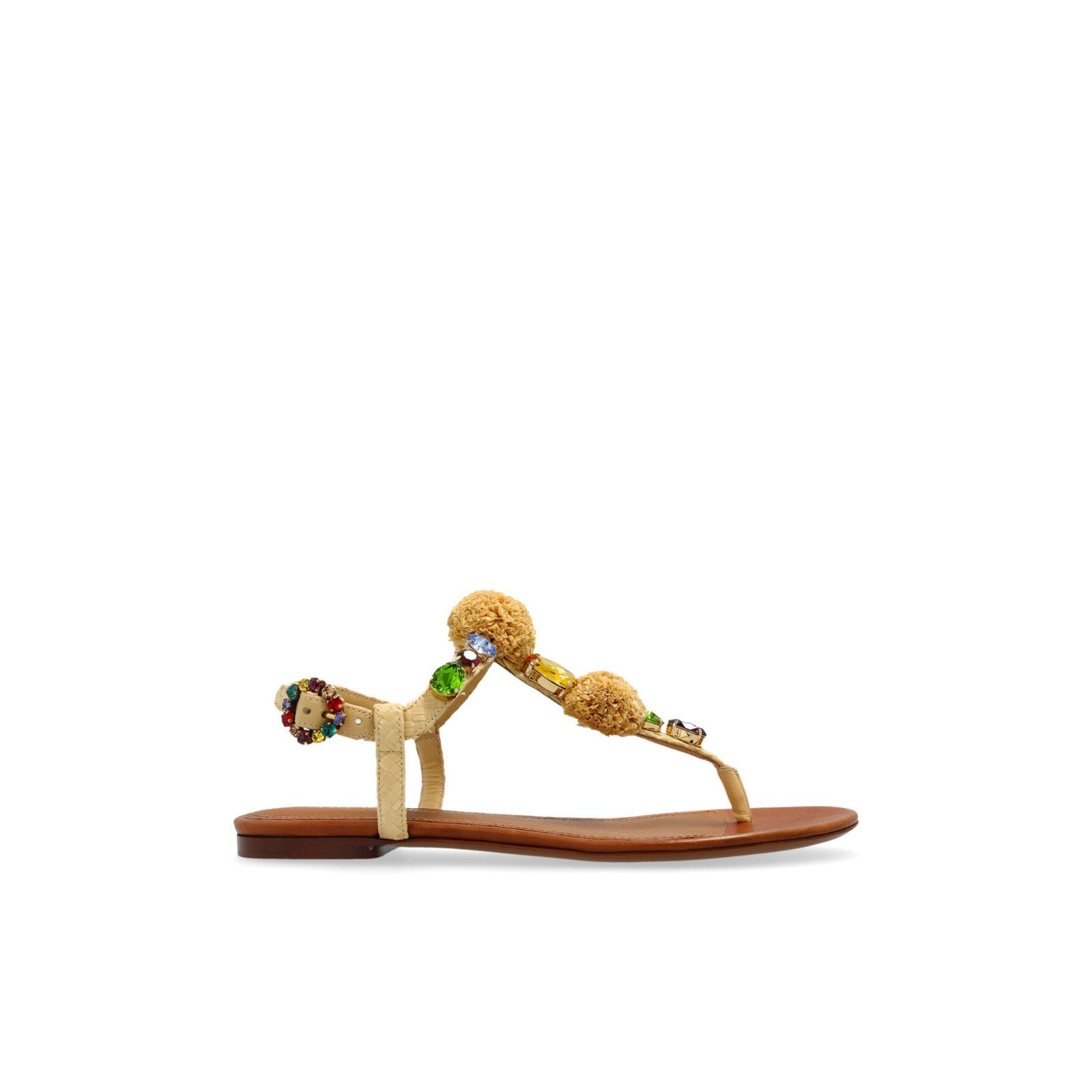 DOLCE&GABBANA Beige Raffia Sandals New & Authentic (Women's