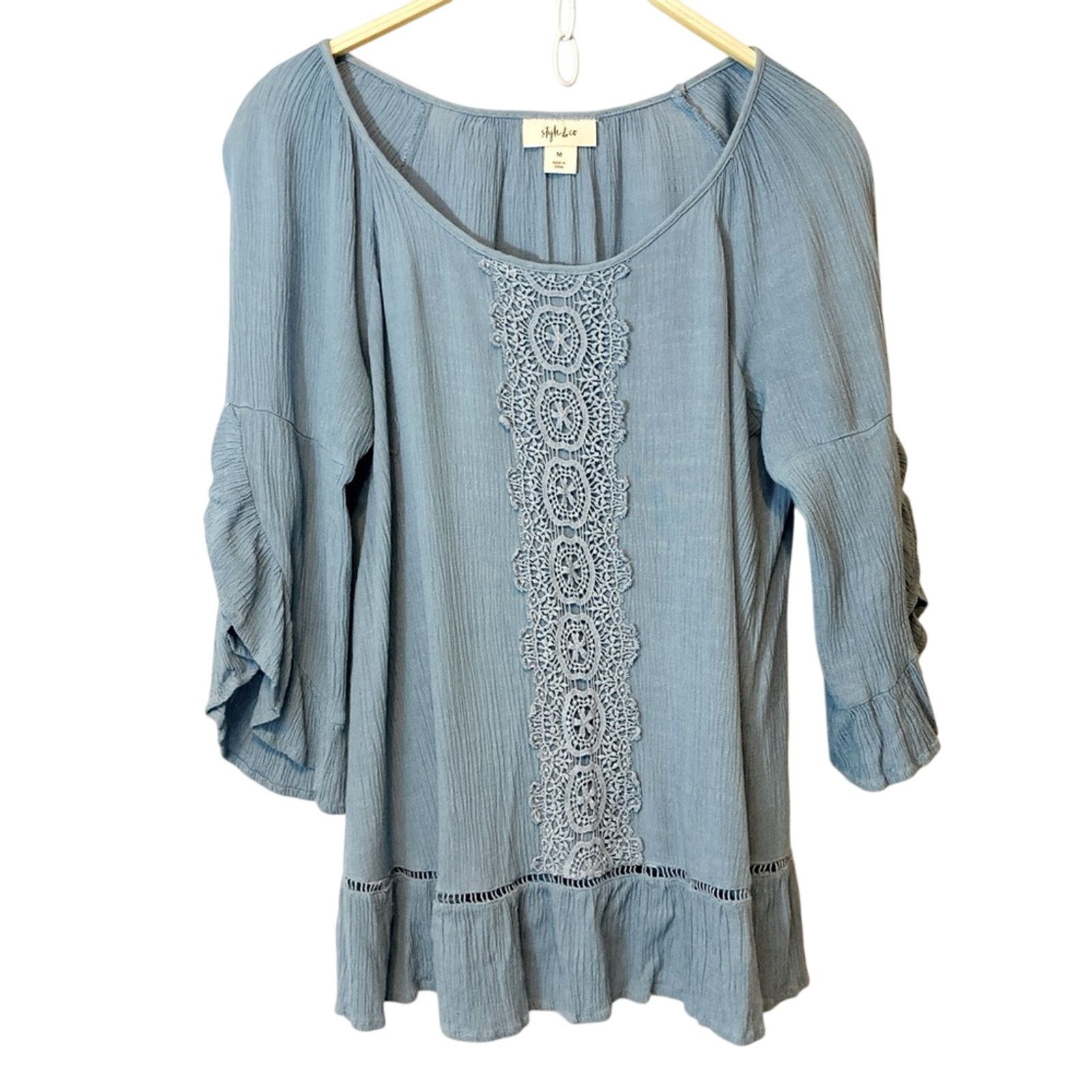 Other Style and Co. Lightweight Flowy Flutter Sleeve Blouse Top Size M / US 6-8 / IT 42-44 - 1 Thumbnail