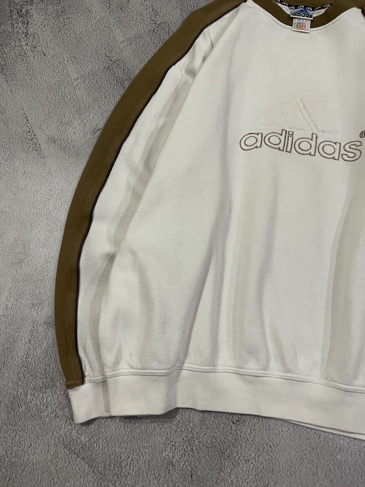 Adidas × Vintage Vintage Y2k Adidas🤍 3D Spellout Big Logo Sweatshirt 90’s Size US XL / EU 56 / 4 - 8 Thumbnail