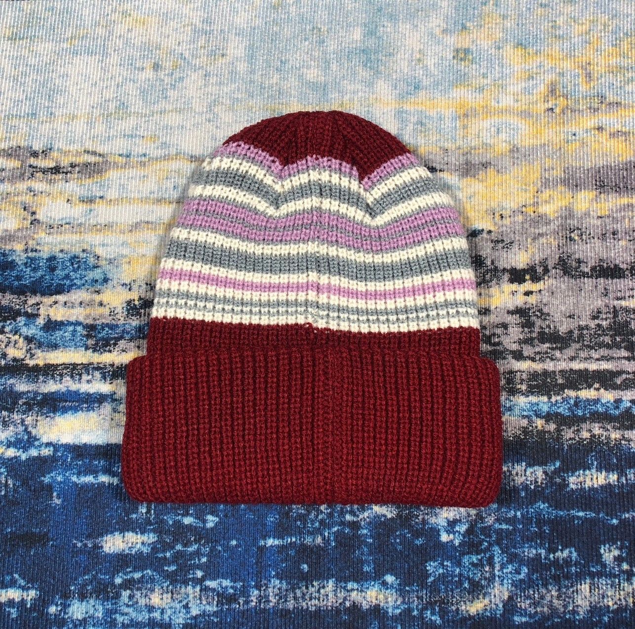 Stussy × Vintage Stussy Striped Cuff Beanie Size ONE SIZE - 2 Thumbnail