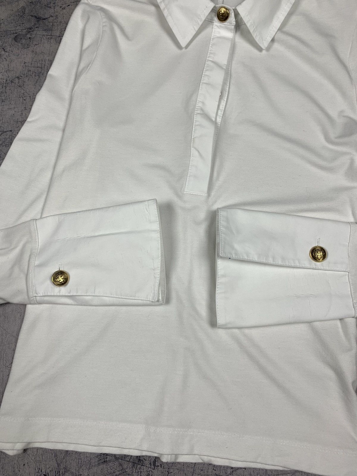 ME+EM ME+EM Polo Shirt Long Sleeve Women’s Size UK 12 White Top Size M / US 6-8 / IT 42-44 - 5 Thumbnail