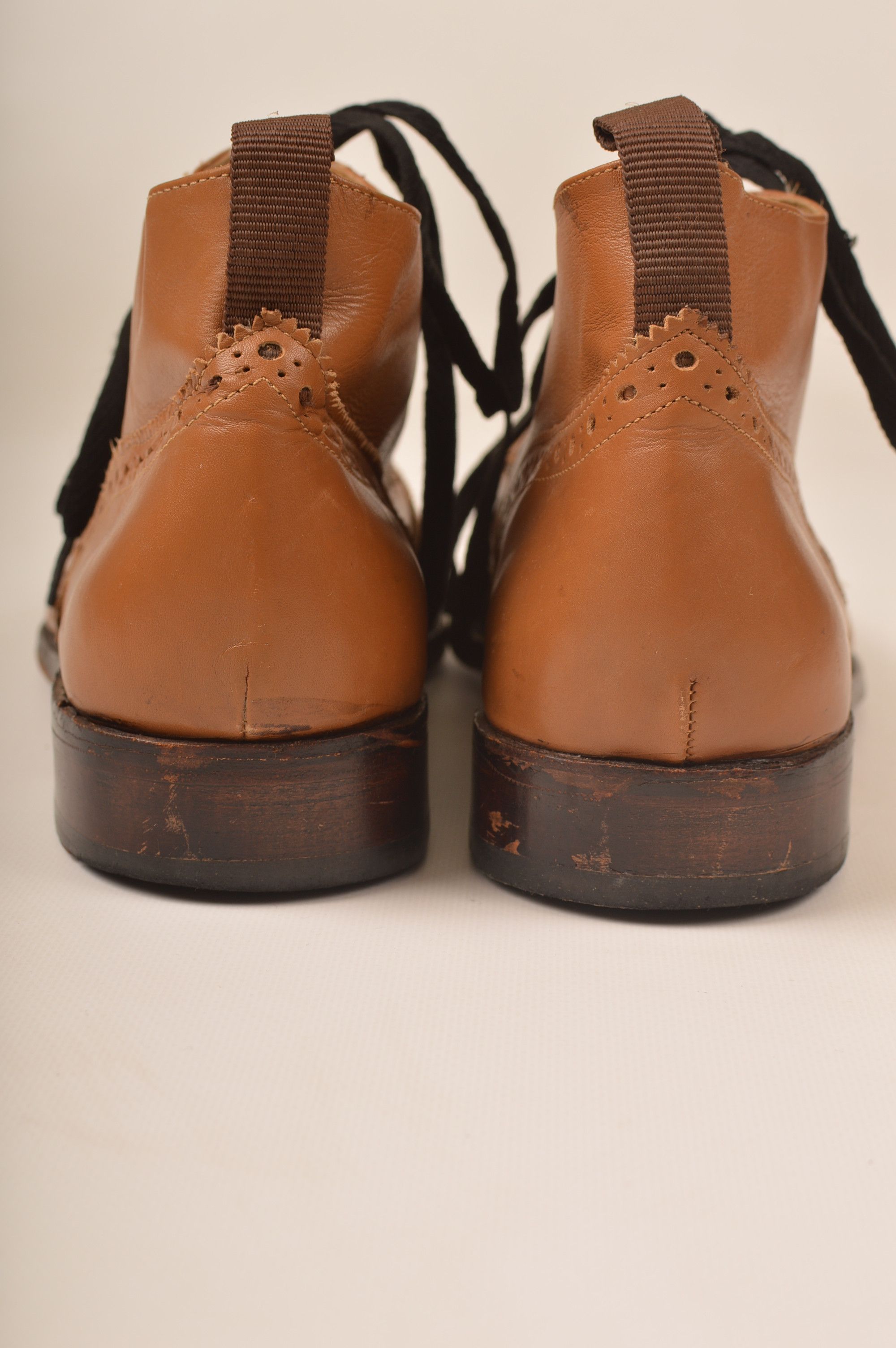 Designer Samuel Windsor Handmade Brown Leather Brogues Boots Size US 10 / EU 43 - 3 Thumbnail
