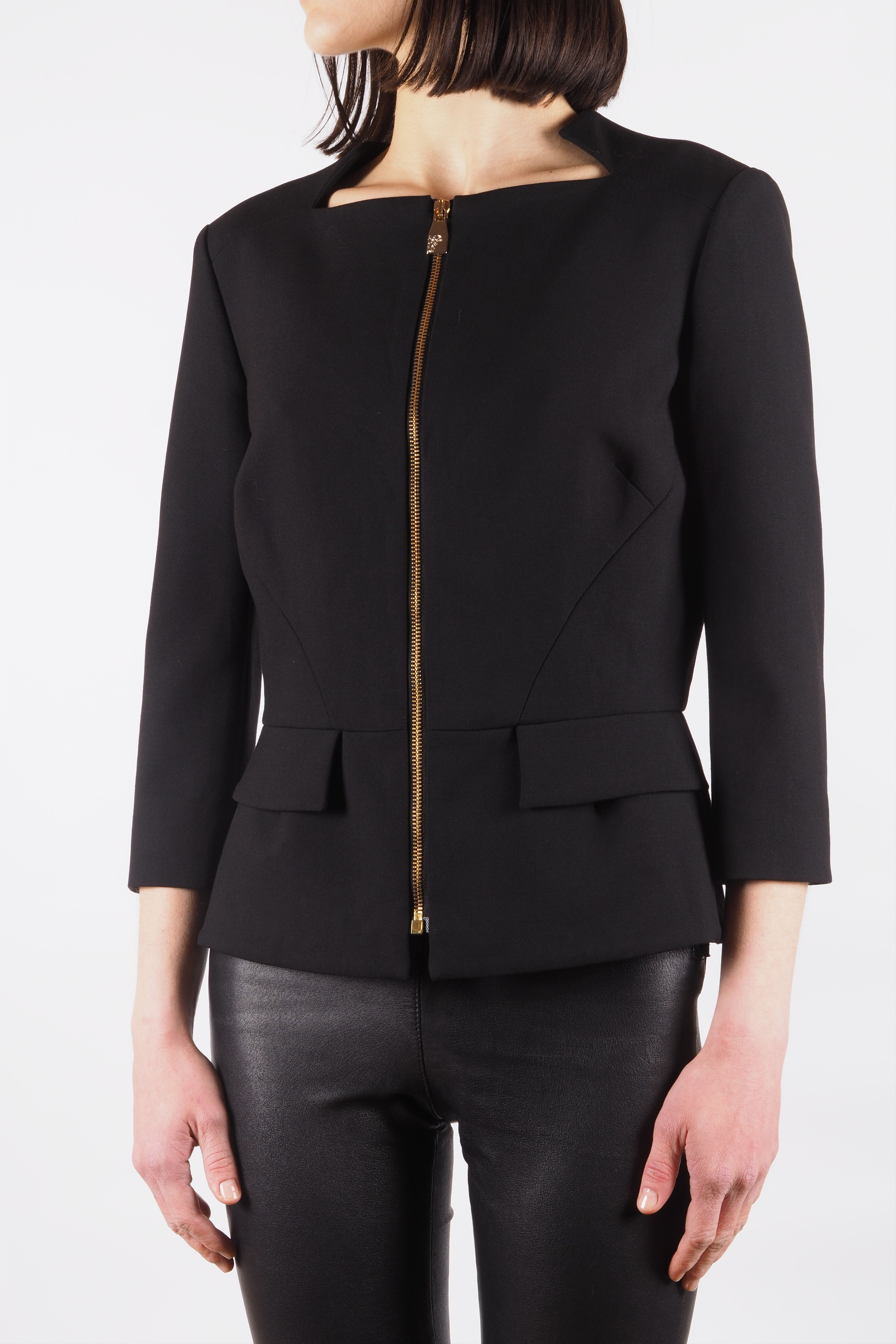 Versace Gianni Versace Collection Black Gold Zip Blazer Size M / US 6-8 / IT 42-44 - 2 Thumbnail
