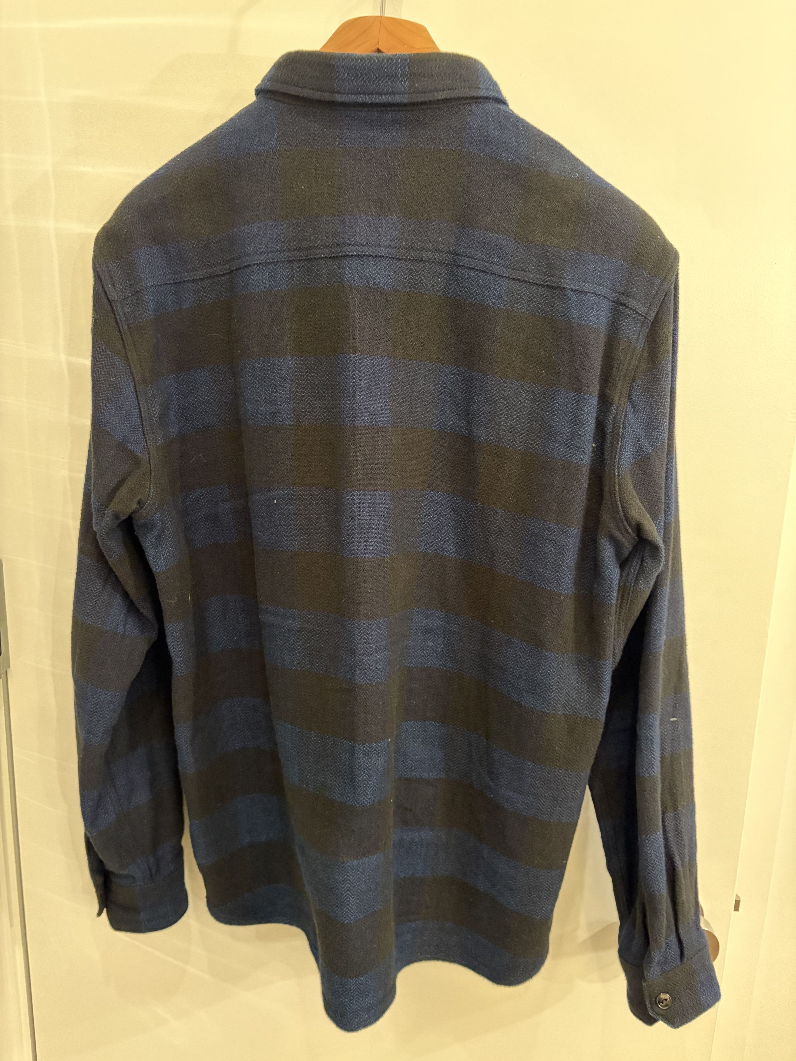 The Flat Head FN-SNR-101LSP - Block Check Flannel Shirt - Indigo Size US XL / EU 56 / 4 - 2 Thumbnail
