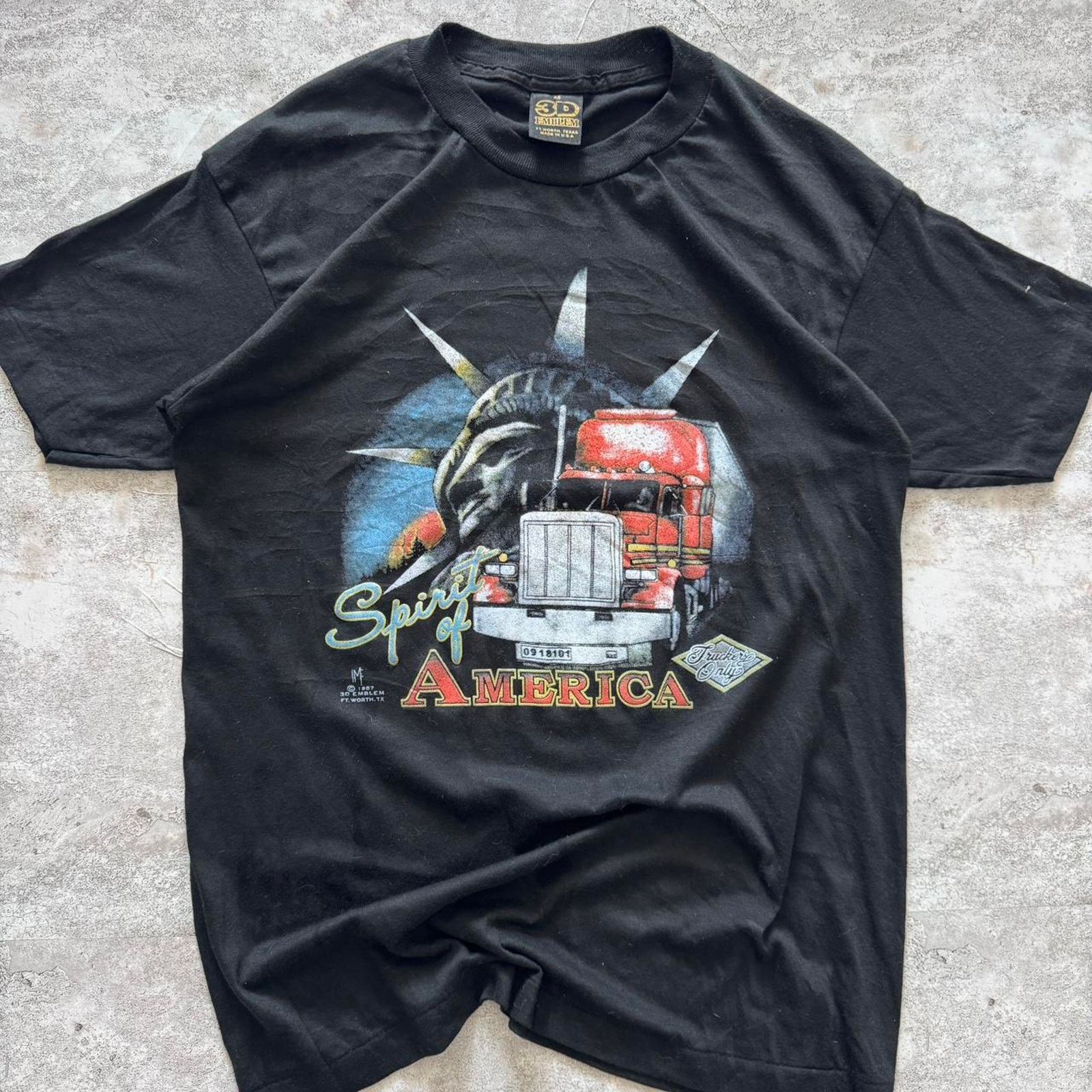 Vintage 1987 Vintage 3D Emblem “Truckers Only – Spirit Of America” Size US M / EU 48-50 / 2 - 1 Thumbnail