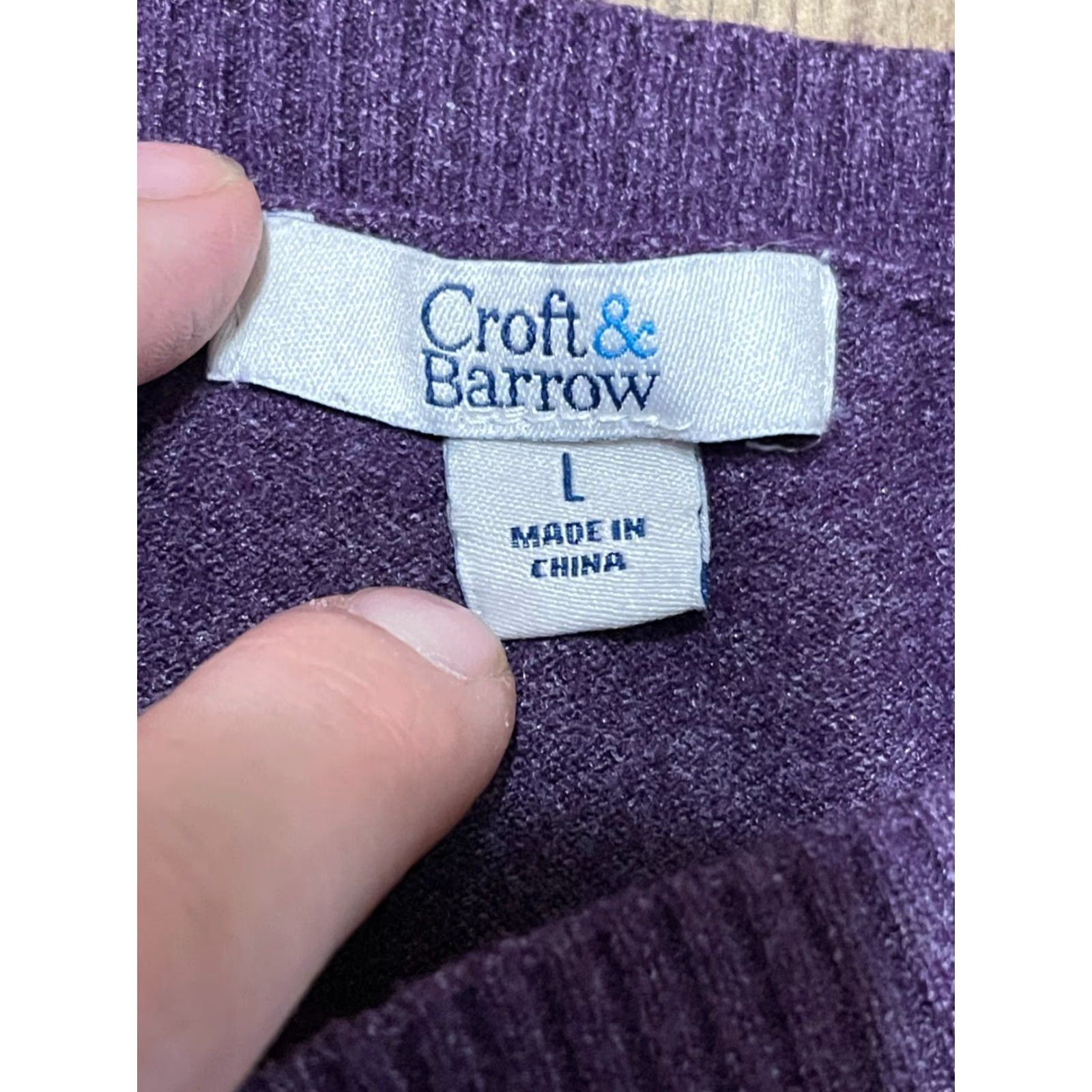 Croft & Barrow Croft & Barrow Sweater Women's Size Large Purple Velvet 3/4 Sleeve Pullover Size L / US 10 / IT 46 - 7 Thumbnail