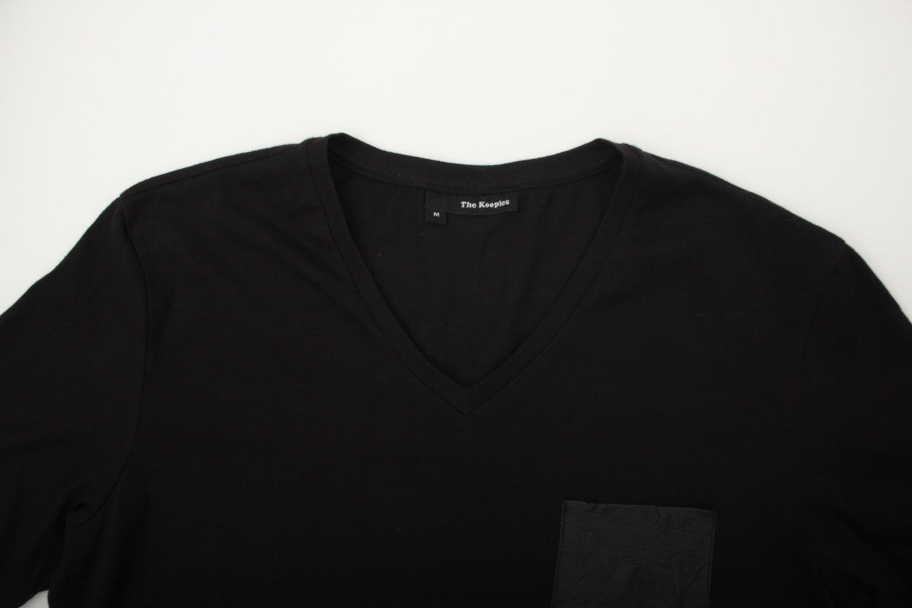 The Kooples The Kooples Leather Pocket Black Cotton T-shirt Size M / US 6-8 / IT 42-44 - 6 Thumbnail