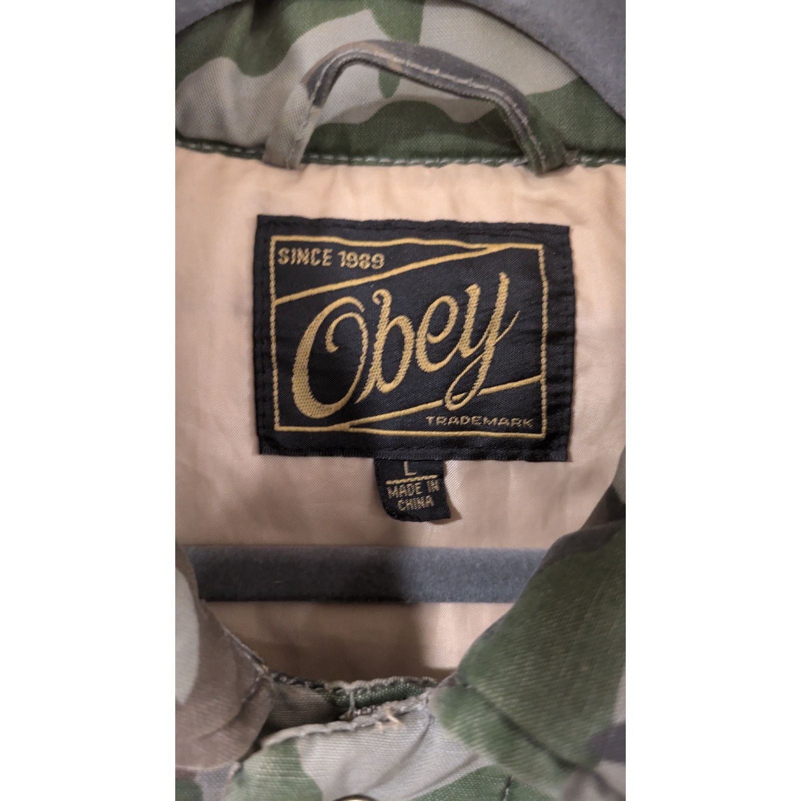 Obey Obey Giant Mens Camo Parka Winter Jacket Size US L / EU 52-54 / 3 - 3 Thumbnail
