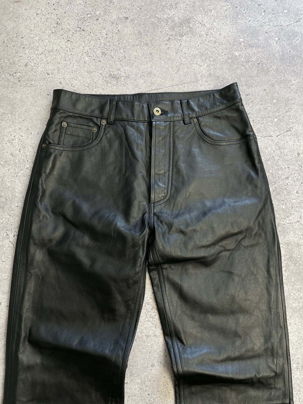 Vintage Vintage Like Harley Davidson Style Motto Leather Pants Size US 31 - 5 Thumbnail