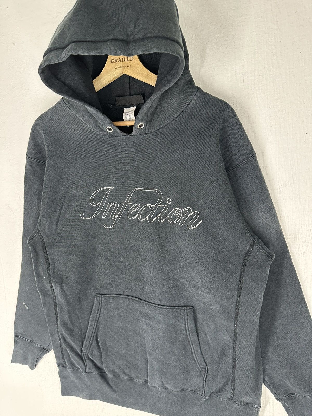 If Six Was Nine × Vintage Vtg Infection SpellOut Logo Hoodie Sweatshirt Size US XL / EU 56 / 4 - 2 Thumbnail