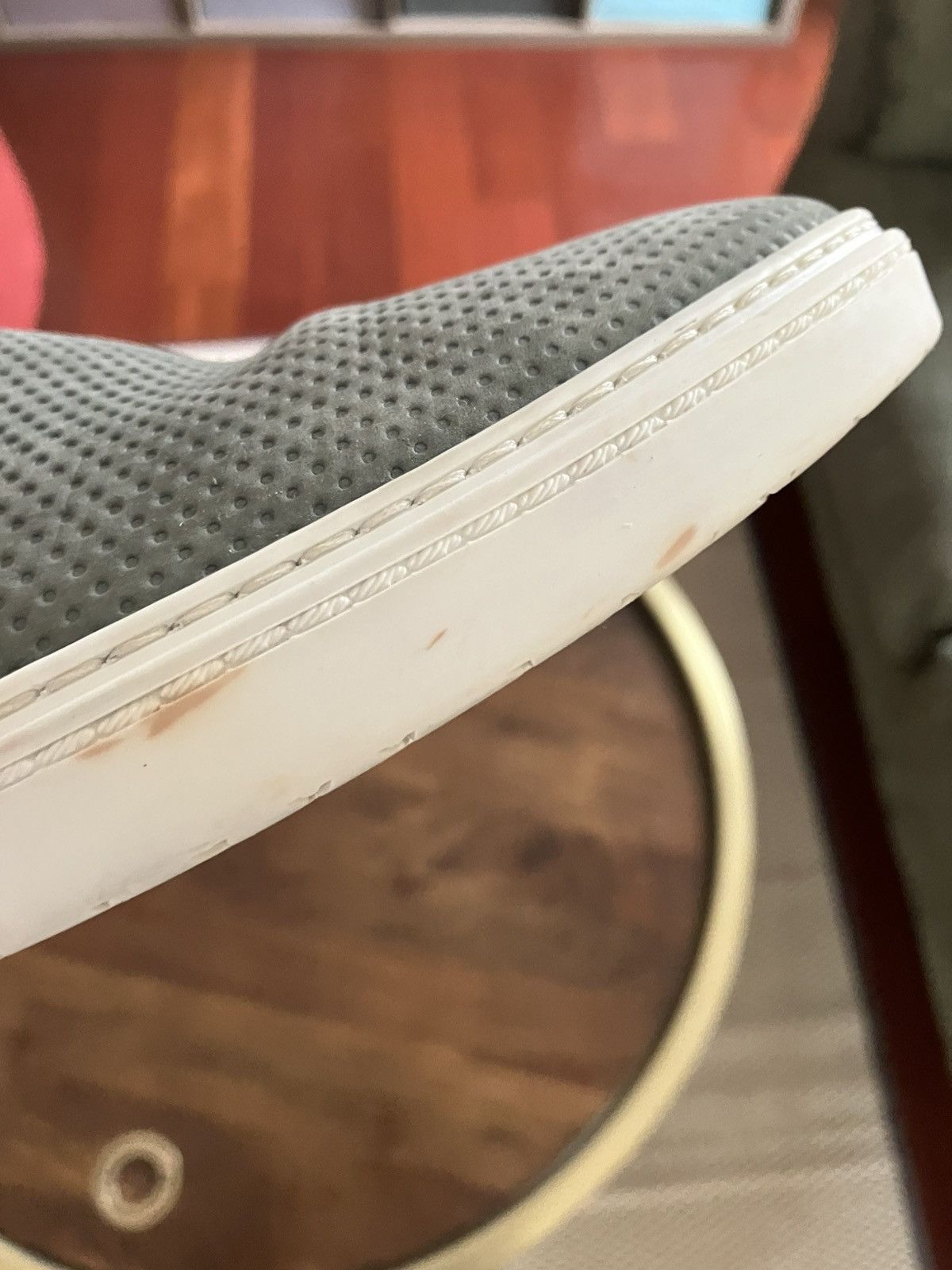Jimmy Choo Jimmy Choo Grey/Green Skater Suede Leather Slip on Sneakers Size US 10.5 / IT 40.5 - 9 Thumbnail