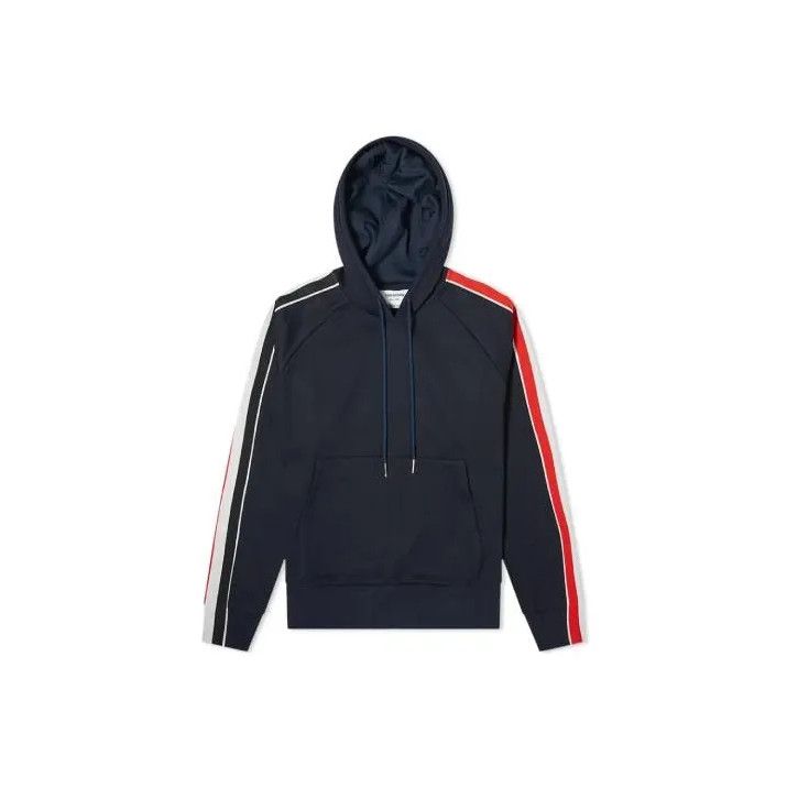 Thom Browne Navy Stripe Hooded Sweatshirt