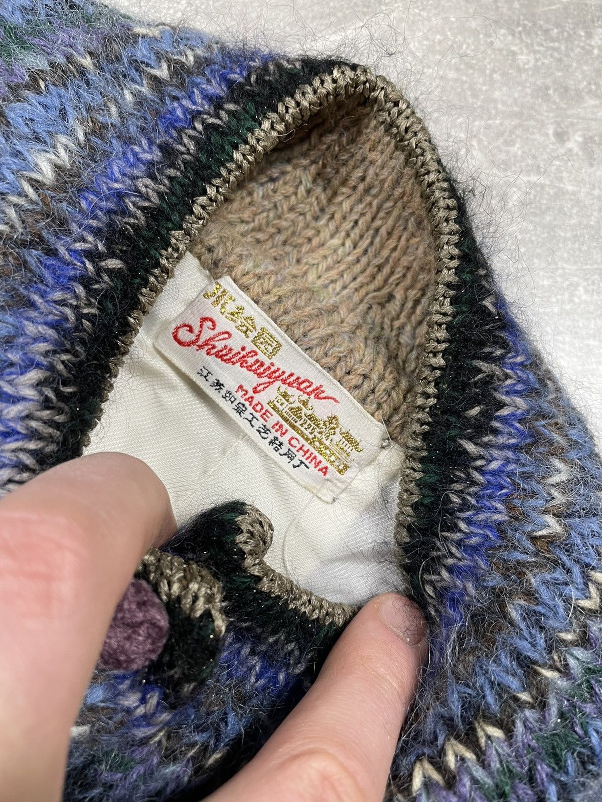Japanese Brand × Vintage Vintage Handknit Chinese 90s Shanghai Cardigan Sweater Size XL / US 12-14 / IT 48-50 - 10 Thumbnail