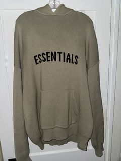 Essentials Khaki Knit Hoodie