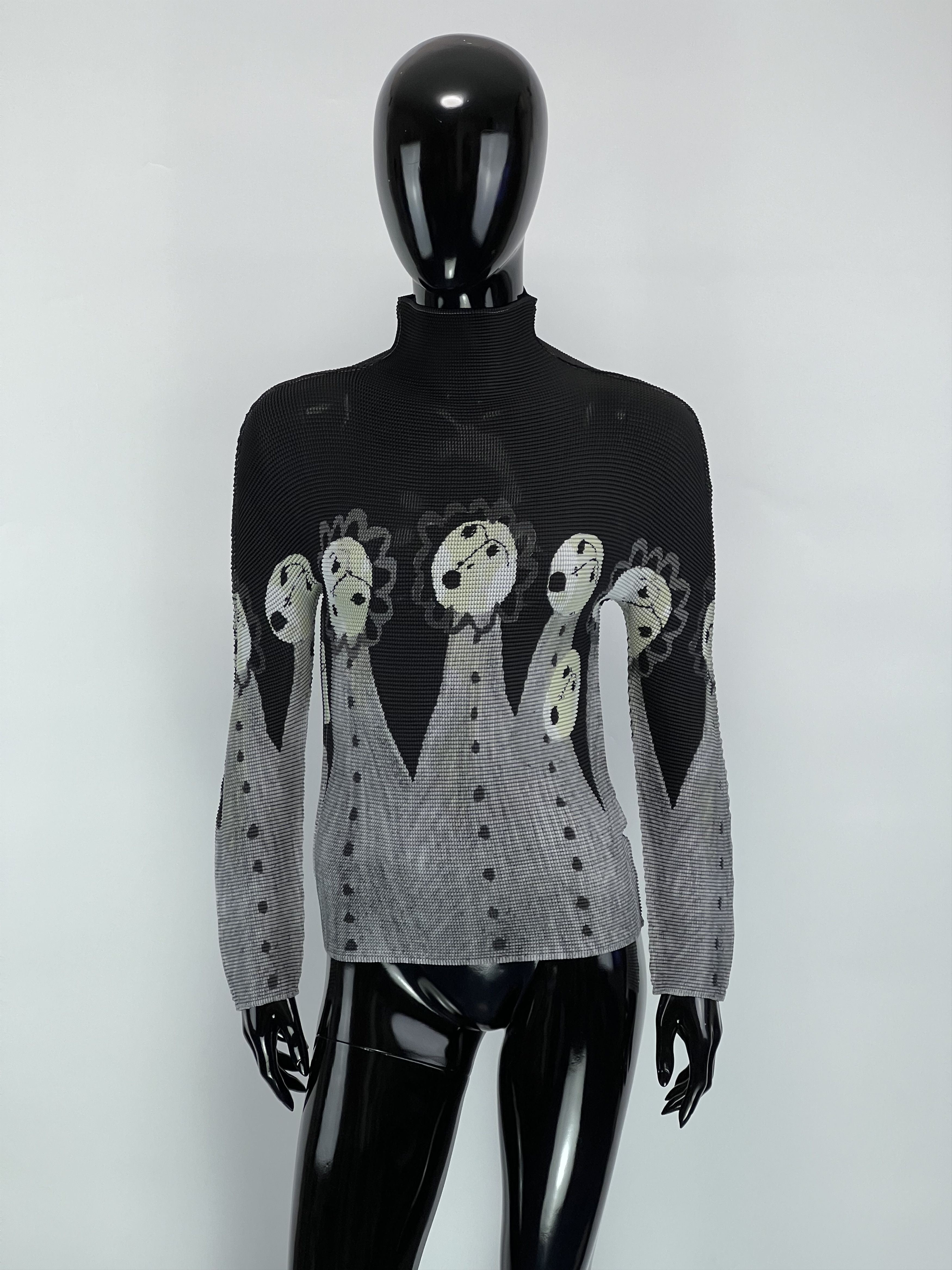 Issey Miyake Issey Miyake Pleated High Neck Long Sleeve Top Blouse Size ONE SIZE - 1 Thumbnail