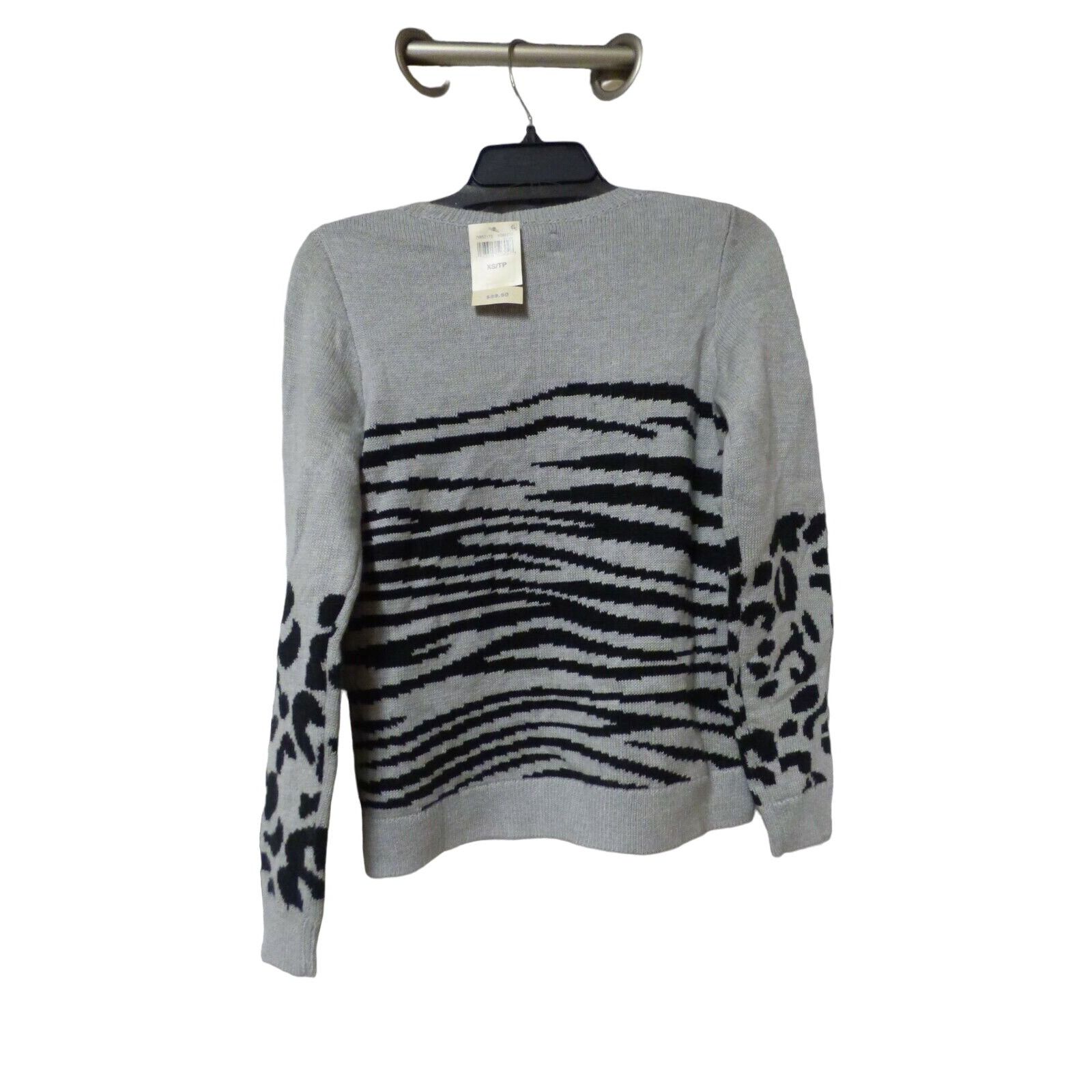 Lucky Brand Lucky Brand Mixed Animal-Print Sweater, Gray, Size XS Size XS / US 0-2 / IT 36-38 - 11 Thumbnail