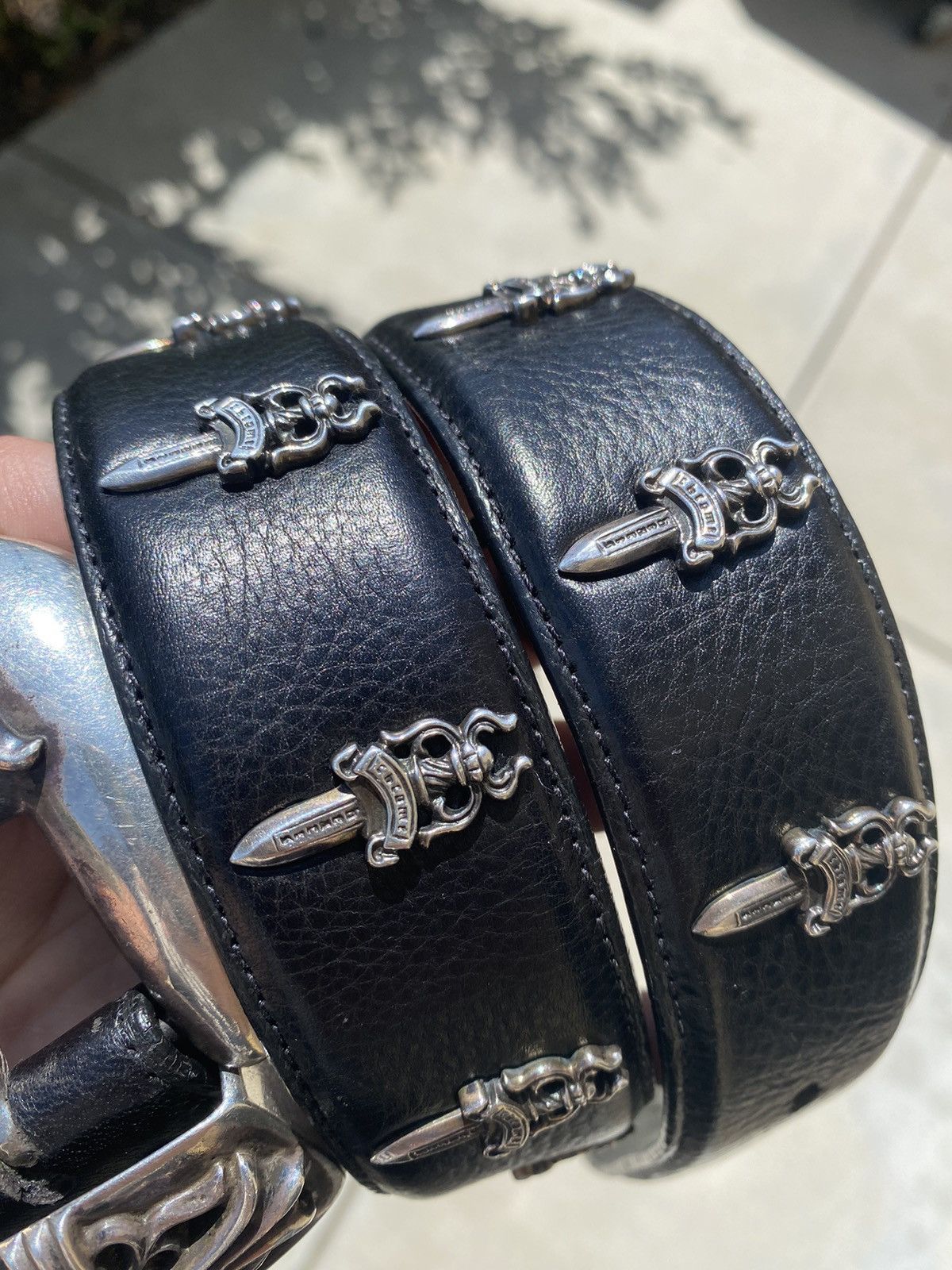 Chrome Hearts Dagger Strap Western 3-Piece Belt