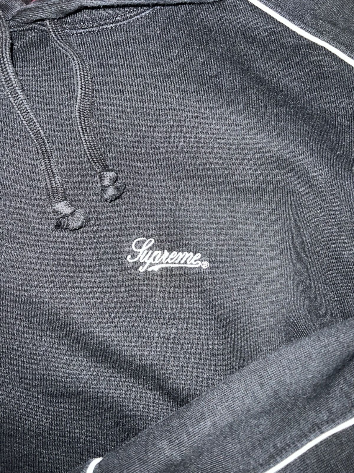 Supreme Supreme Black Hoodie w/ Reflective Piping – Size M Size US M / EU 48-50 / 2 - 3 Thumbnail